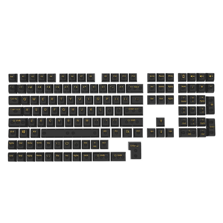 Frendorf | 130 Tasten MDA Höhe Mechanische Tastatur Transparente Tastenkappe (Schwarz Transparent)