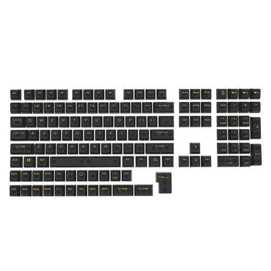 Frendorf | 130 Tasten MDA Höhe Mechanische Tastatur Transparente Tastenkappe (Schwarz Transparent)