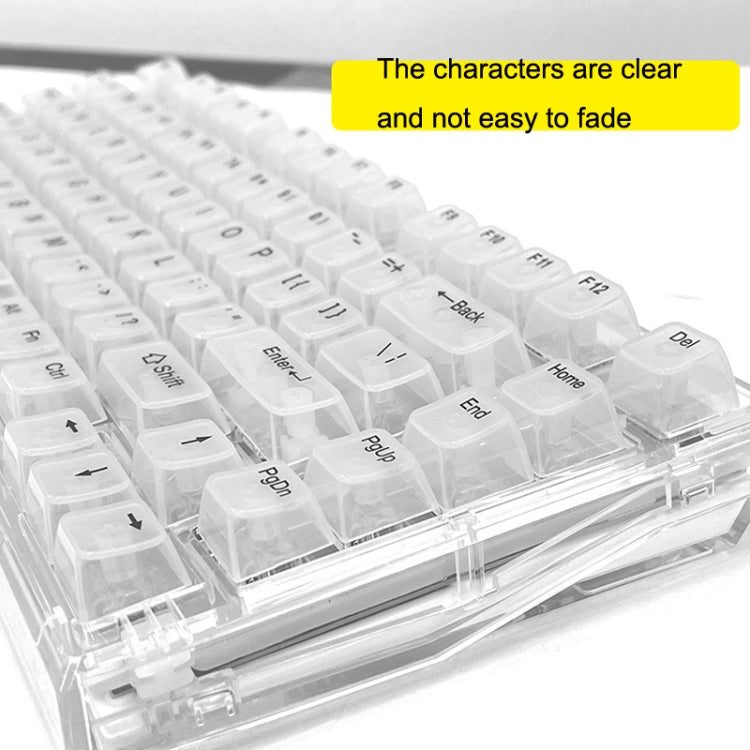 Frendorf | 130 Tasten MDA Höhe Mechanische Tastatur Transparente Tastenkappe (Schwarz Transparent)