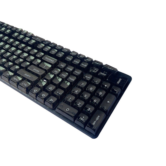 Frendorf | 132 Tasten DIY Angepasste Mechanische Tastatur Universell Transparent Kristall Tastenkappen Schwarz Transparent Weiße Buchstaben