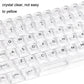 Frendorf | 132 Tasten DIY Angepasste Mechanische Tastatur Universell Transparent Kristall Tastenkappen Schwarz Transparent Weiße Buchstaben