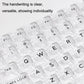 Frendorf | 132 Tasten DIY Angepasste Mechanische Tastatur Universell Transparent Kristall Tastenkappen Schwarz Transparent Weiße Buchstaben