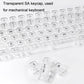 Frendorf | 132 Tasten DIY Angepasste Mechanische Tastatur Universell Transparent Kristall Tastenkappen Schwarz Transparent Weiße Buchstaben