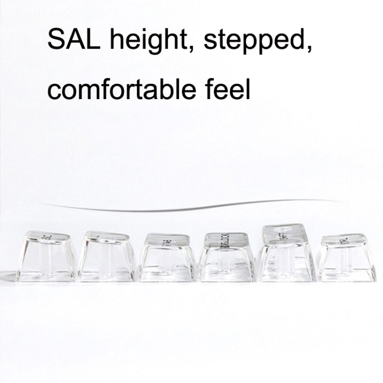 Frendorf | 132 Tasten DIY Angepasste Mechanische Tastatur Universell Transparent Kristall Tastenkappen Schwarz Transparent Weiße Buchstaben