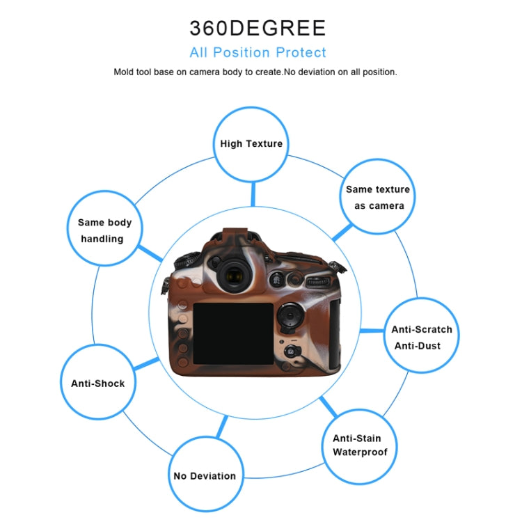 Frendorf | Pixel P001 Für Nikon D800 / D800E Kamera Silikon Schutzgehäuse (Jungle Camouflage)