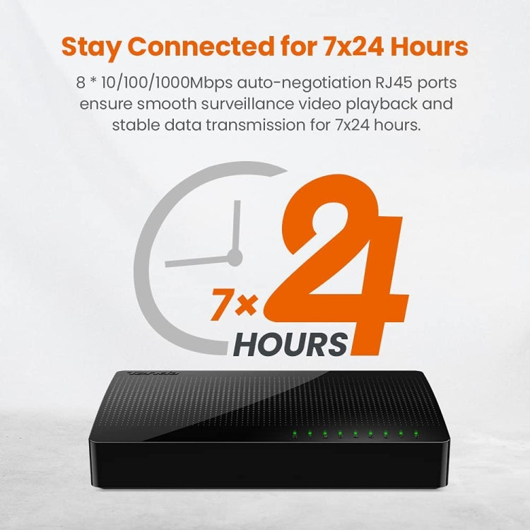 Frendorf | Tenda SG108 100/1000M Desktop-Netzwerk-Switch 8-Port-Gigabit-Desktop-Switch Ethernet-Switch LAN-Hub (UK-Stecker)