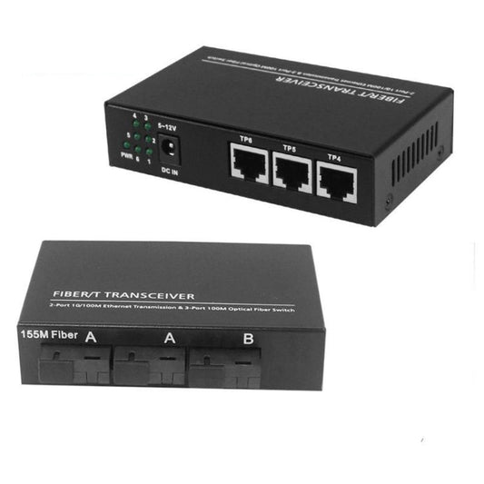 Frendorf | 3-Faser-Port & 3 LAN-Port 10/100Mbps Ethernet-Switch Glasfaser-Switch