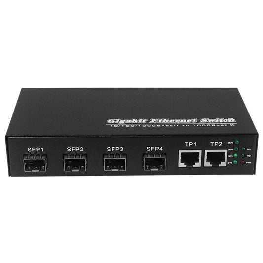 Frendorf | 2 x 10/100/1000 RJ45 Port & 4 x 1000M SFP Port Glasfaser Switch