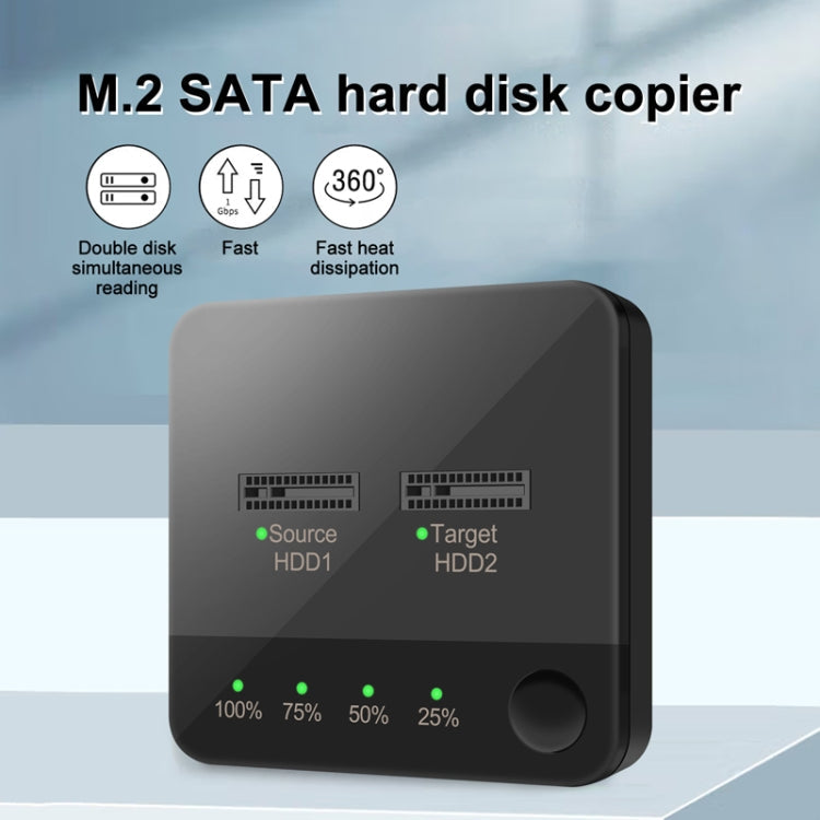 Frendorf | M.2 SATA Festplatten-Duplikator Solid State Drive SSD Mobile Festplattgehäuse (Schwarz)