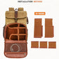 Frendorf | Große Kapazität SLR Digitalkamera Tasche Laptop Rucksack Canvas Aufbewahrungstasche (Erdgelb)