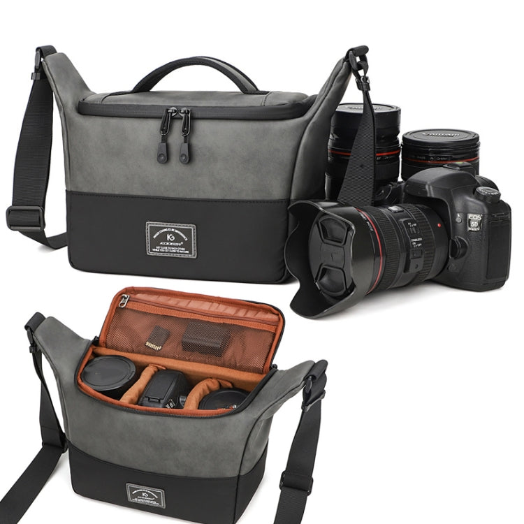 Frendorf | PU Leren Schouder Crossbody Fotografie Tas SLR Camera Tas Lens Opslag Tas (Bruin)
