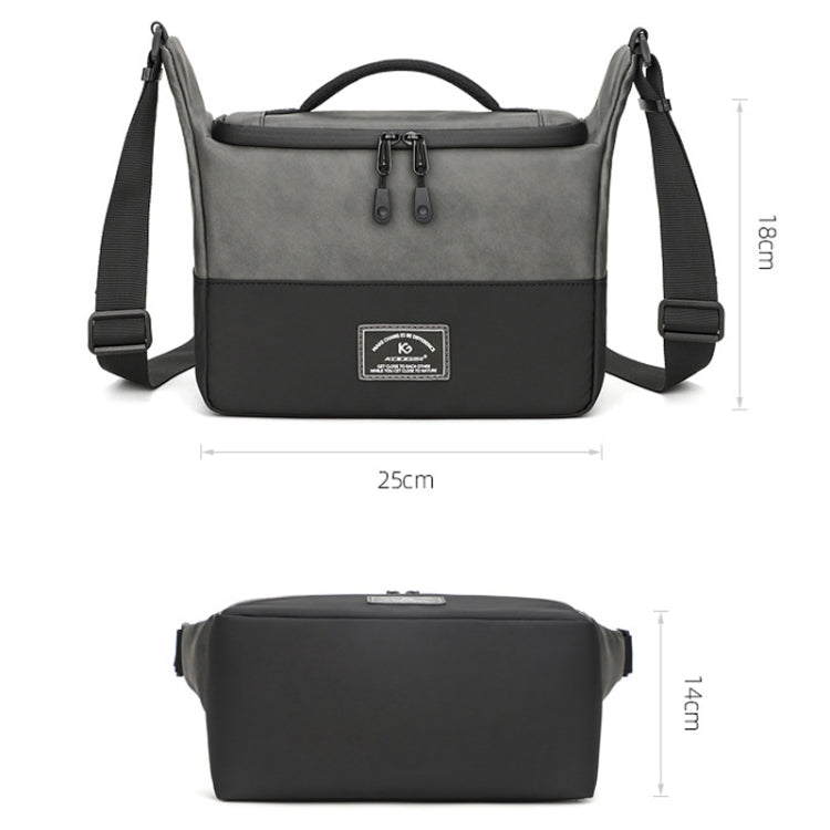 Frendorf | PU Leren Schouder Crossbody Fotografie Tas SLR Camera Tas Lens Opbergtas (Grijs)