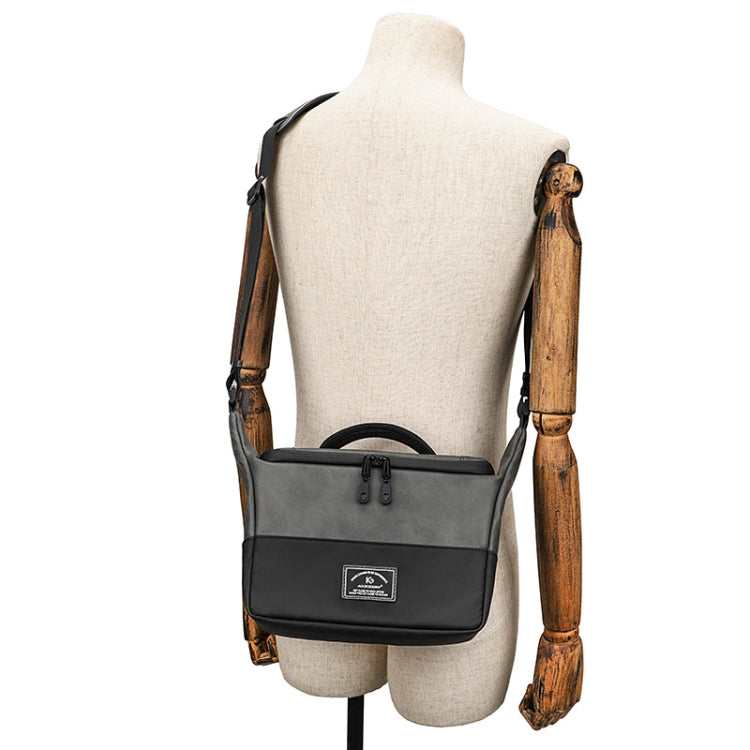 Frendorf | PU Leren Schouder Crossbody Fotografie Tas SLR Camera Tas Lens Opbergtas (Grijs)