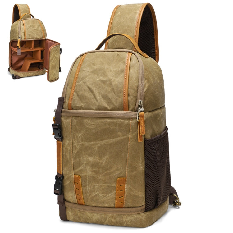 Frendorf | Outdoor Canvas Slijtvast Waterdicht Fotografie Schoudertas (Khaki)