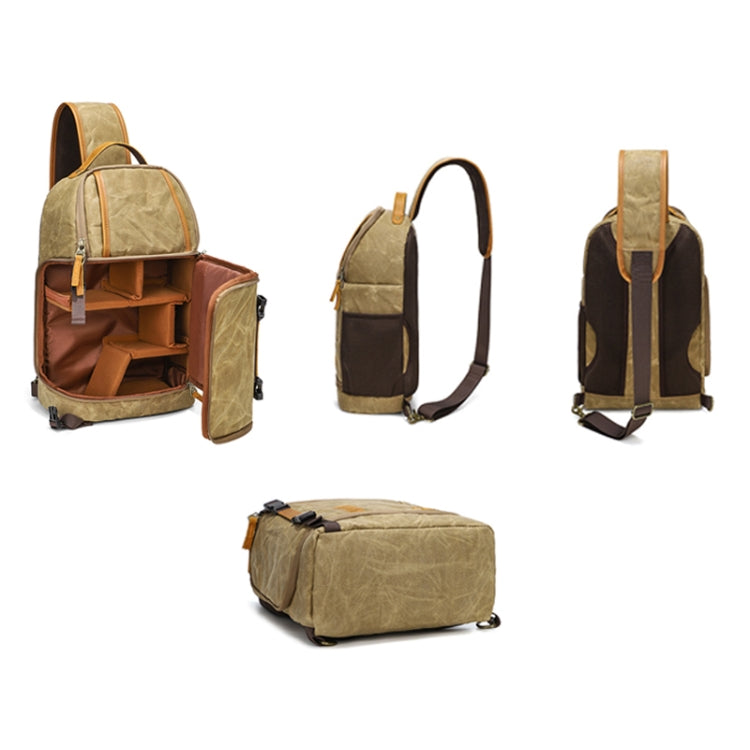 Frendorf | Outdoor Canvas Slijtvast Waterdicht Fotografie Schoudertas (Khaki)