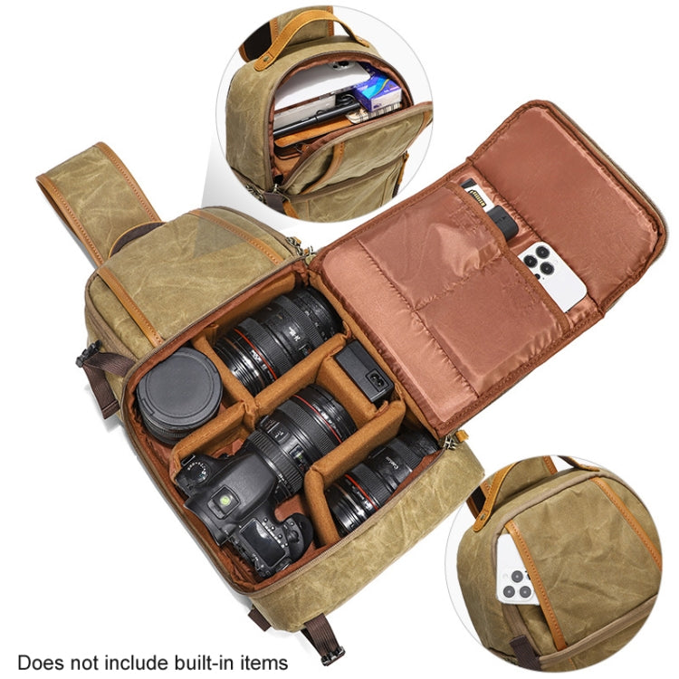 Frendorf | Outdoor Canvas Slijtvast Waterdicht Fotografie Schoudertas (Khaki)