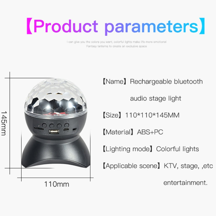 Home LED Magic Ball Lichter Bounce Ambient Lampen Raum Sound Lichter Bälle, Farbe: Lade Modell Schwarz (RGB Farbige 5W)