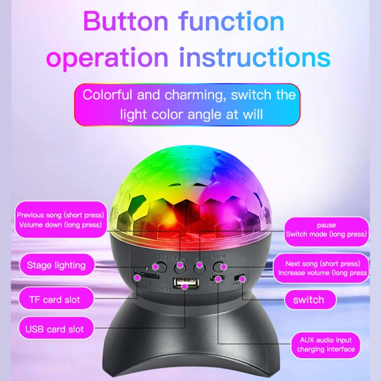 Home LED Magic Ball Lichter Bounce Ambient Lampen Raum Sound Lichter Bälle, Farbe: Lade Modell Schwarz (RGB Farbige 5W)