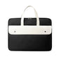 Frendorf | 14 Zoll kontrastierende Farb-PU-Leder-Laptop-Tasche Computer-Tasche Aktentasche Abdeckung (Schwarz)