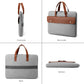 Frendorf | 14 Zoll Kontrastfarbe PU Leder Laptop Tasche Computer Tasche Aktentasche Abdeckung (Grau)