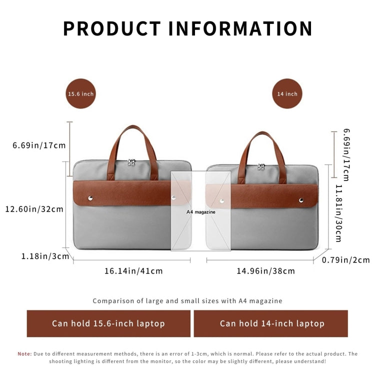 Frendorf | 15.6 Zoll Kontrastfarbe PU Leder Laptop Tasche Computer Tasche Aktentasche Hülle (Beige)