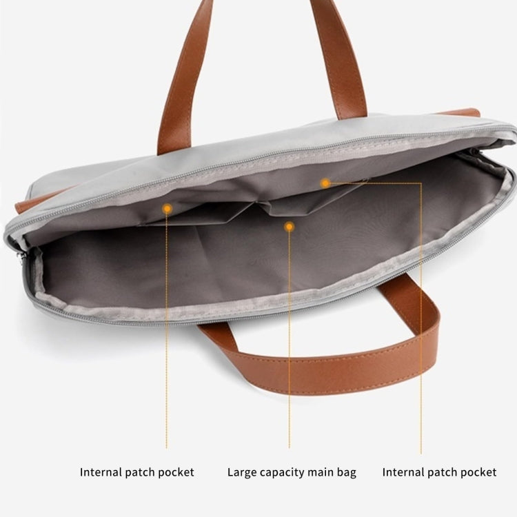 Frendorf | 15.6 Zoll Kontrastfarbe PU Leder Laptop Tasche Computer Tasche Aktentasche Hülle (Beige)