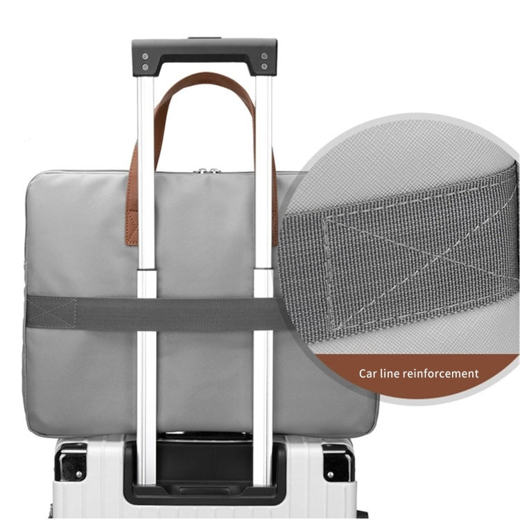Frendorf | 15.6 Zoll Kontrastfarbe PU Leder Laptop Tasche Computer Tasche Aktentasche Hülle (Beige)