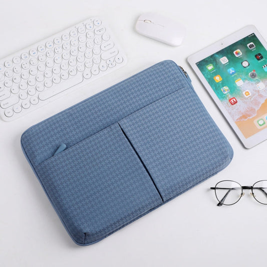 Frendorf | 13/13.3 Zoll Hahnentritt Muster Oxford Stoff Laptop Tasche Wasserdicht Tablet Aufbewahrungstasche (Haze Blau)
