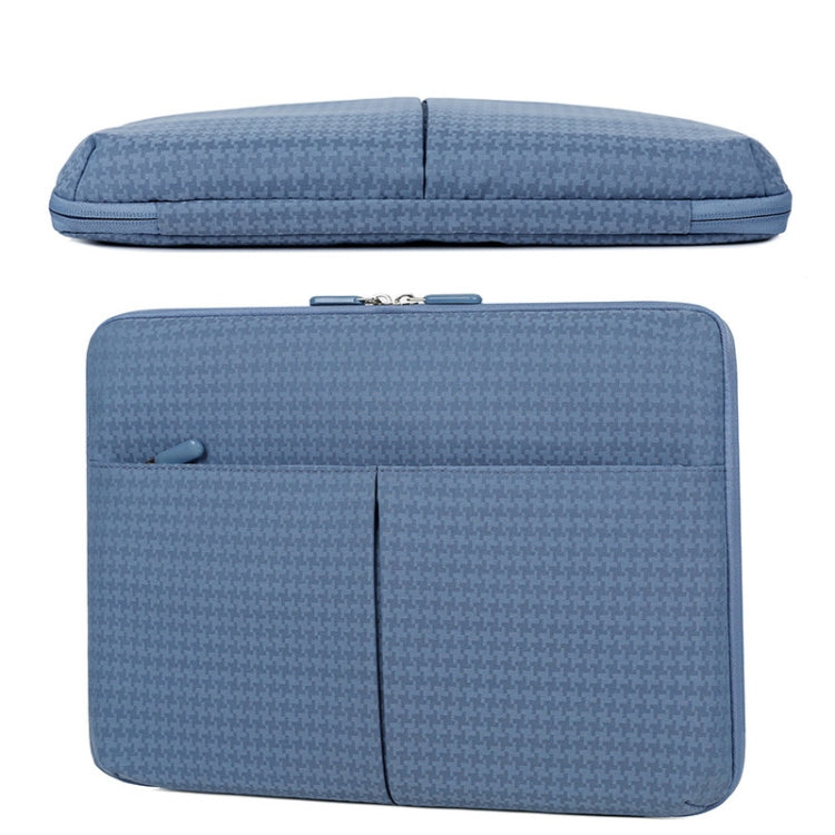 Frendorf | 13/13.3 Zoll Hahnentritt Muster Oxford Stoff Laptop Tasche Wasserdicht Tablet Aufbewahrungstasche (Haze Blau)