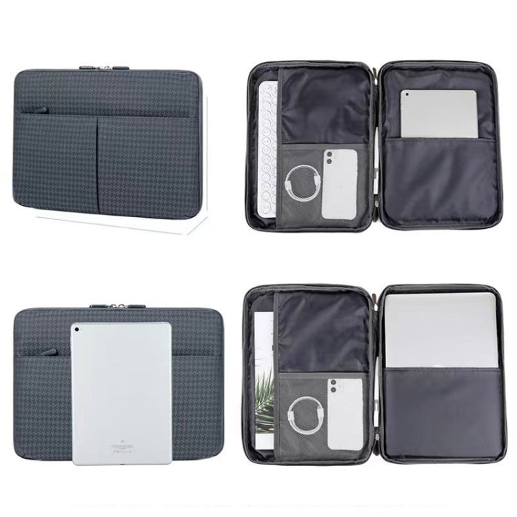Frendorf | 13/13.3 Zoll Hahnentritt Muster Oxford Stoff Laptop Tasche Wasserdicht Tablet Aufbewahrungstasche (Haze Blau)