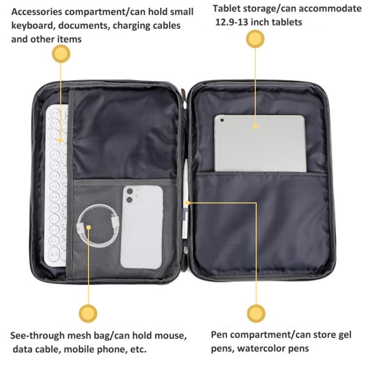 Frendorf | 13/13.3 Zoll Hahnentritt Muster Oxford Stoff Laptop Tasche Wasserdicht Tablet Aufbewahrungstasche (Haze Blau)