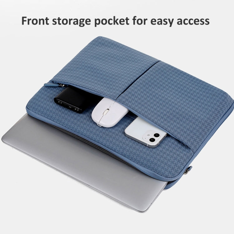 Frendorf | 13/13.3 Zoll Hahnentritt Muster Oxford Stoff Laptop Tasche Wasserdicht Tablet Aufbewahrungstasche (Haze Blau)