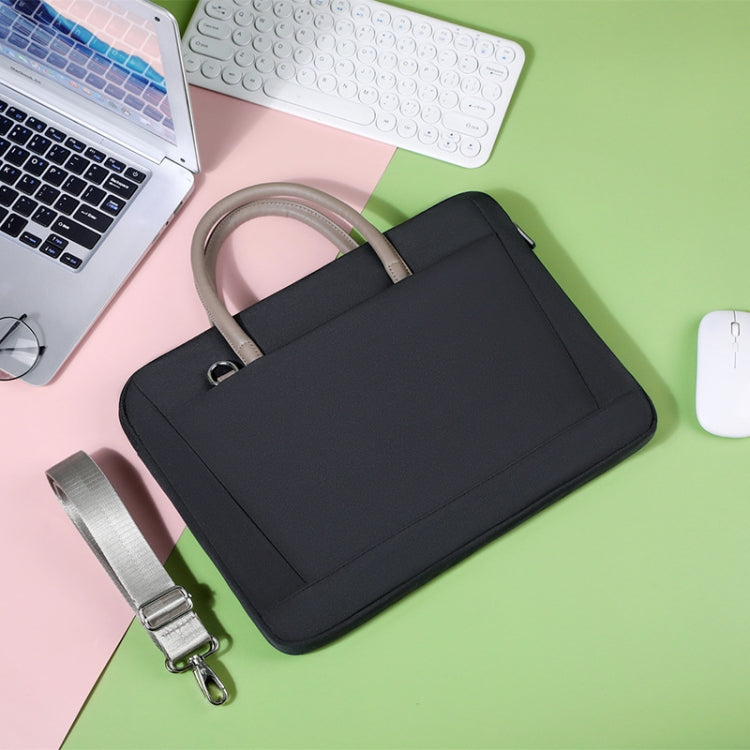 Frendorf | 14 - 14.6 Zoll Oxford-Stoff Laptop-Tasche Umhängetasche Tragetasche Aktentasche (Schwarz)
