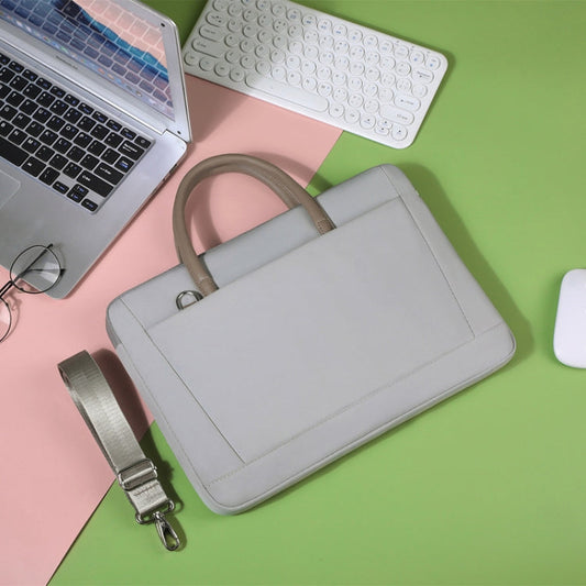Frendorf | 15 -16.1 Zoll Oxford Stoff Laptop Tasche Umhängetasche Tragetasche Aktentasche (Grau)