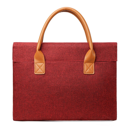Frendorf | 15,6 Zoll Oxford-Stoff Leichte Tragbare Laptop Tasche Mit PU-Griff (Rot)