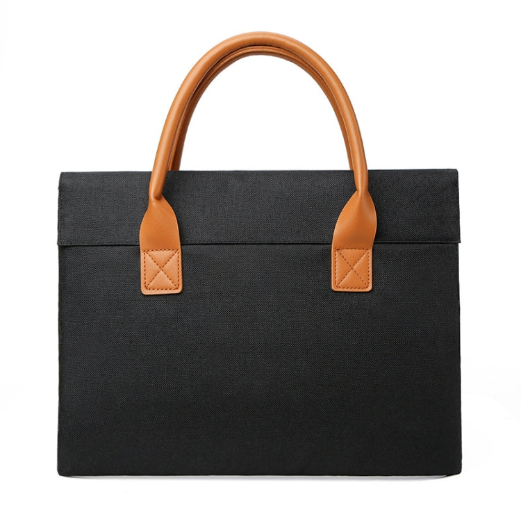 Frendorf | 15,6 Zoll Oxford-Stoff Leichte Tragbare Laptop-Tasche Mit PU-Griff (Schwarz)