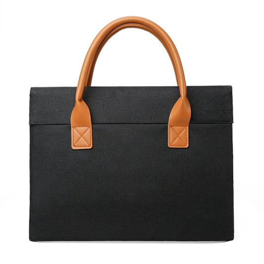 Frendorf | 15,6 Zoll Oxford-Stoff Leichte Tragbare Laptop-Tasche Mit PU-Griff (Schwarz)