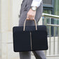Frendorf | 15 -15,6 Zoll Oxford-Stoff Laptop-Tasche Herren Damen Aktentasche mit PU-Griff (Dunkel Schwarz)