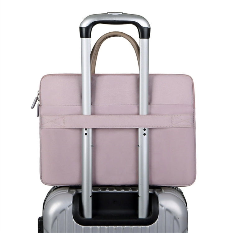 Frendorf | 15 -15.6 Zoll Oxford Stoff Laptop Tasche Herren Damen Aktentasche mit PU Griff (Grau Grün)
