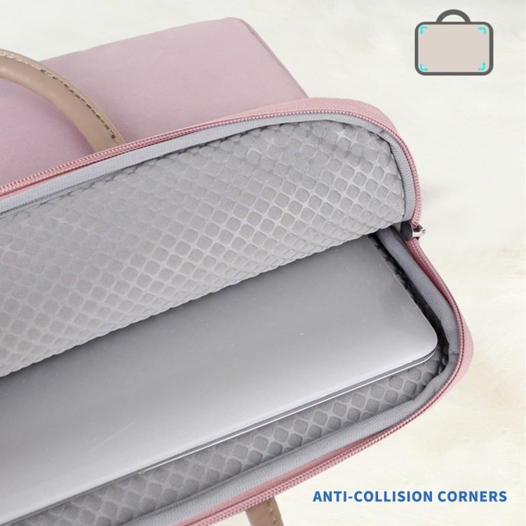 Frendorf | 15 -15.6 Zoll Oxford Stoff Laptop Tasche Herren Damen Aktentasche mit PU Griff (Grau Grün)