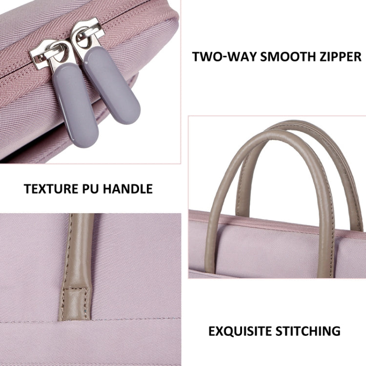 Frendorf | 15 -15.6 Zoll Oxford Stoff Laptop Tasche Herren Damen Aktentasche mit PU Griff (Grau Grün)