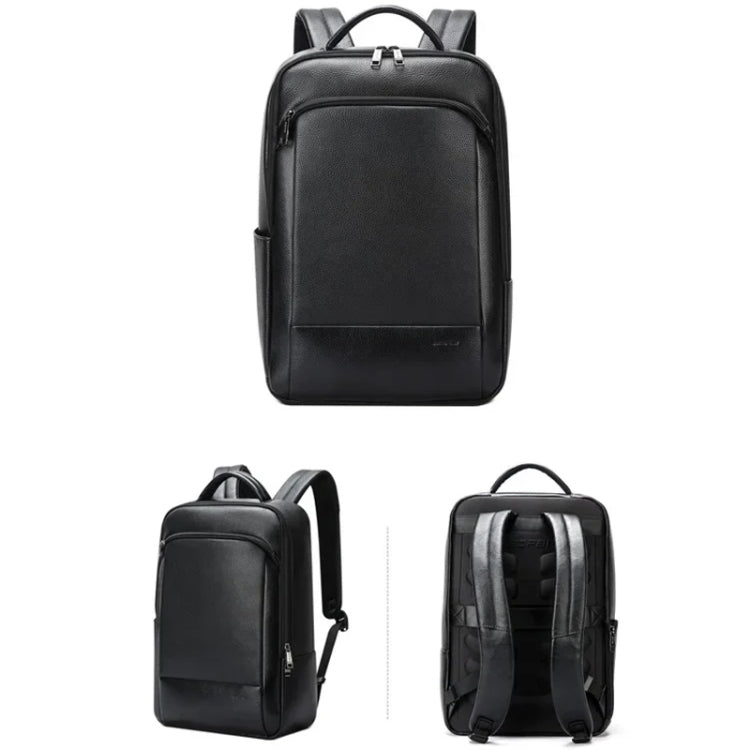Frendorf | Bopai 61-123311 Großraum Erste-Schicht Rindsleder Business Laptop Rucksack (Schwarz)
