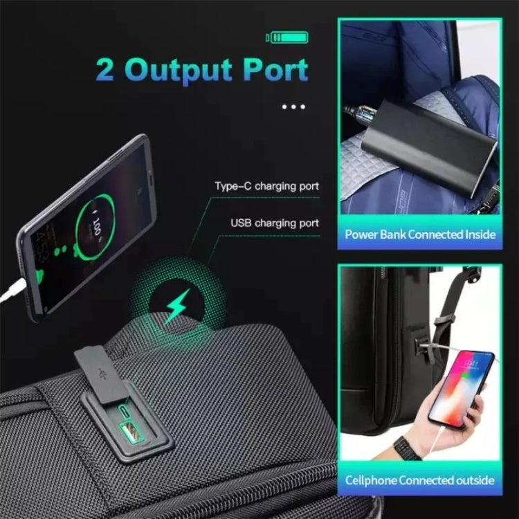 Frendorf | Bopai 751-006641A Große Kapazität Diebstahlschutz Wasserdicht Laptop Business Rucksack (Schwarz)