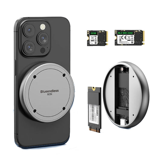 Frendorf | Blueendless M3N Magnetisches M.2 2230 / 2242 NVMe SSD Gehäuse 10Gbps Typ-C USB3.1 SSD Gehäuse Für Mobiltelefon