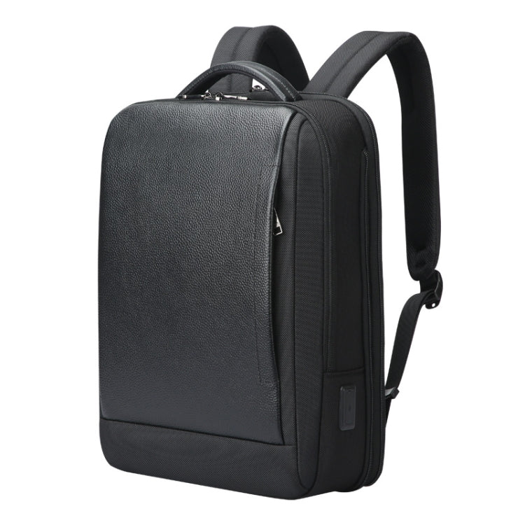 Frendorf | Bopai AL-61-122631B Große Kapazität Rindsleder Laptop Rucksack Mit USB+Type-C Anschluss (hochwertige Version)