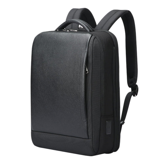 Frendorf | Bopai AL-61-122631B Große Kapazität Rindsleder Laptop Rucksack Mit USB+Typ-C-Anschluss (High-End-Version)