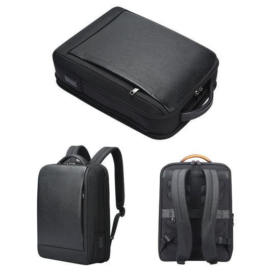 Frendorf | Bopai AL-61-122631B Große Kapazität Rindsleder Laptop Rucksack Mit USB+Type-C Anschluss (hochwertige Version)