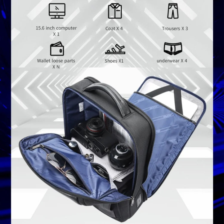 Frendorf | Bopai AL-61-122631B Große Kapazität Rindsleder Laptop Rucksack Mit USB+Typ-C-Anschluss (High-End-Version)