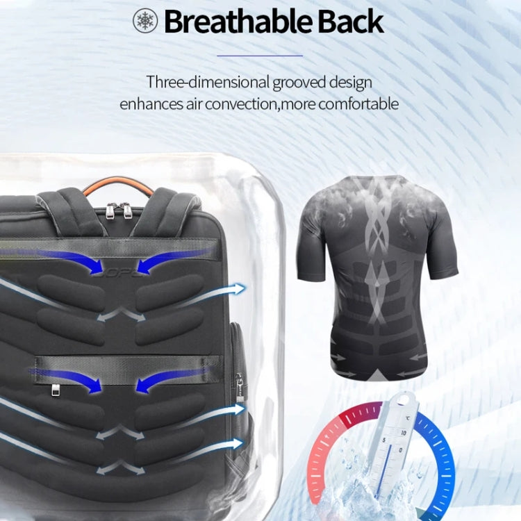 Frendorf | Bopai 61-19011 Große Kapazität wasserdichte Reise-Laptop-Rucksack mit USB+Type-C-Anschluss (Schwarz)