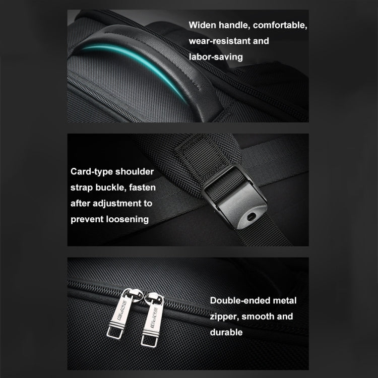 Frendorf | Bopai 61-19011 Rucksack mit großem Fassungsvermögen und wasserdichtem Design für Reisen, Laptop, mit USB+Type-C-Anschluss (Schwarz)